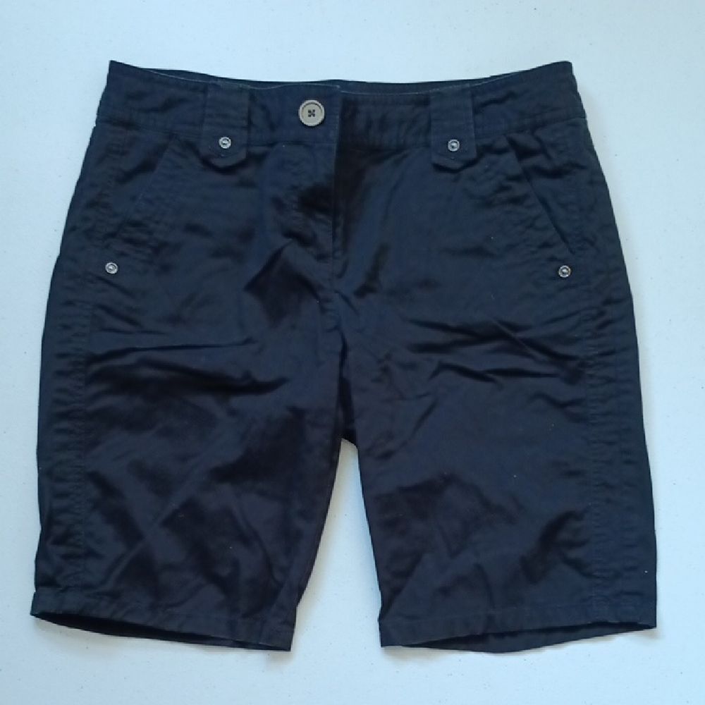 Ann Taylor Black Twill Cotton Women's Bermudas Shorts